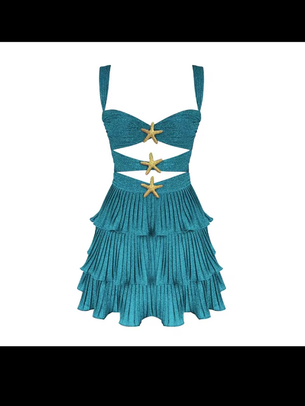 Teal Starfish Tiered dress